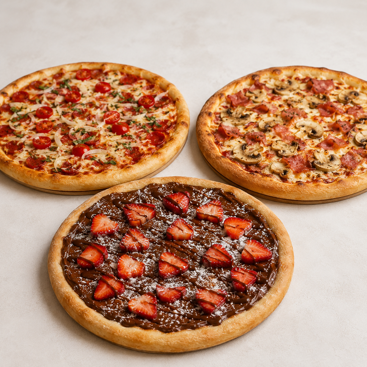 Combo 5 — 2 Pizzas + 1 Pizza Doce